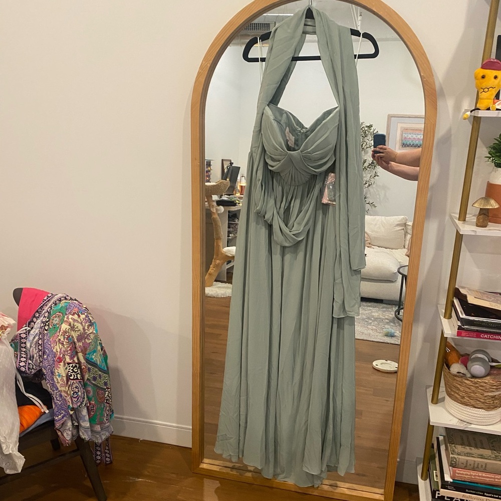 Grace Convertible Dress w/ Slit in Sage (Birdy Grey, NWT)